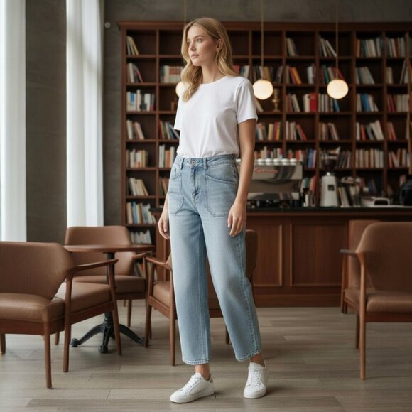 Kensie Denim - Kensie Vintage Luxe Straight Leg Jeans - Light Wash - Size 8